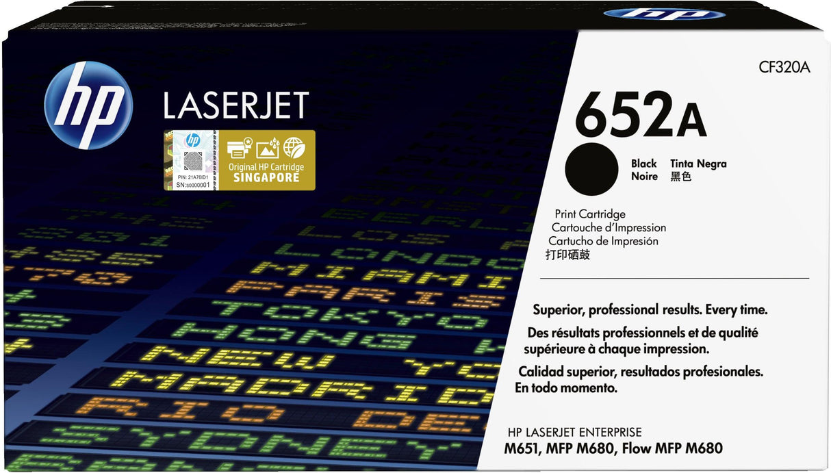 HP 652A Black Original LaserJet Toner Cartridge (CF320A)