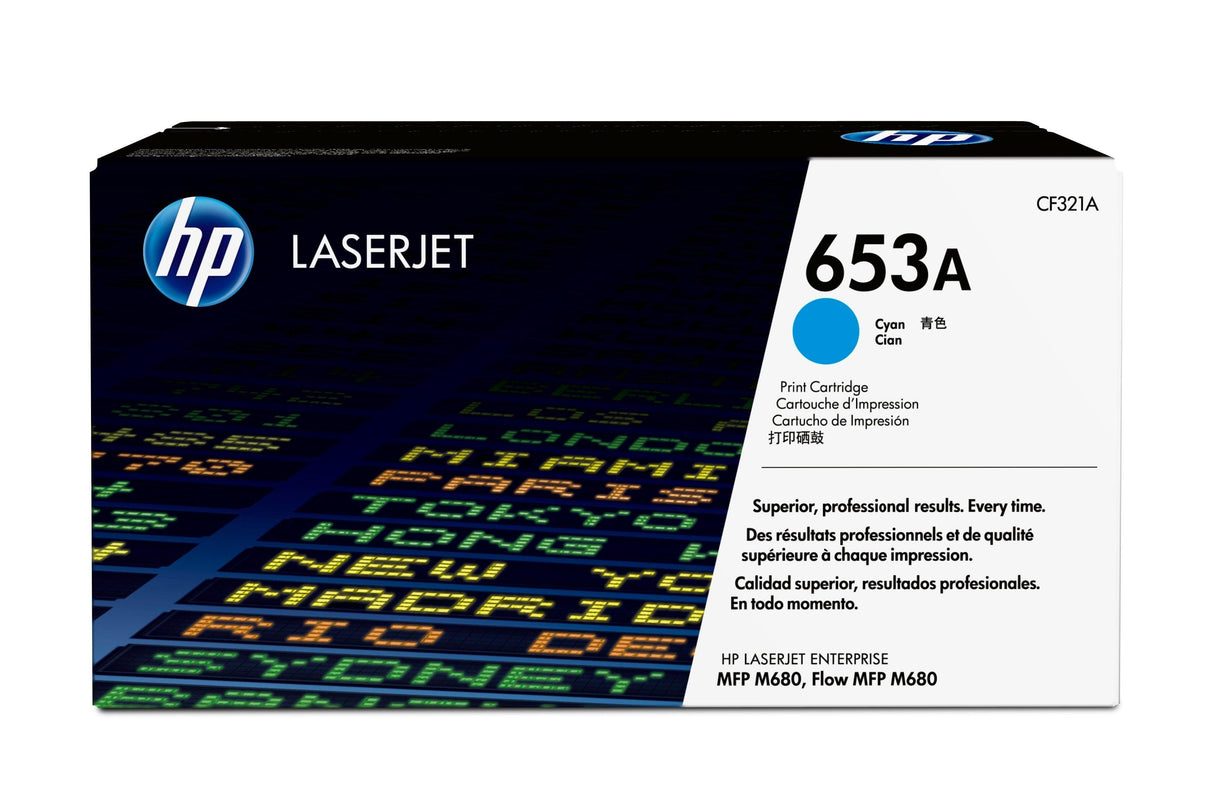HP 653A Cyan Original LaserJet Toner Cartridge (CF321A)