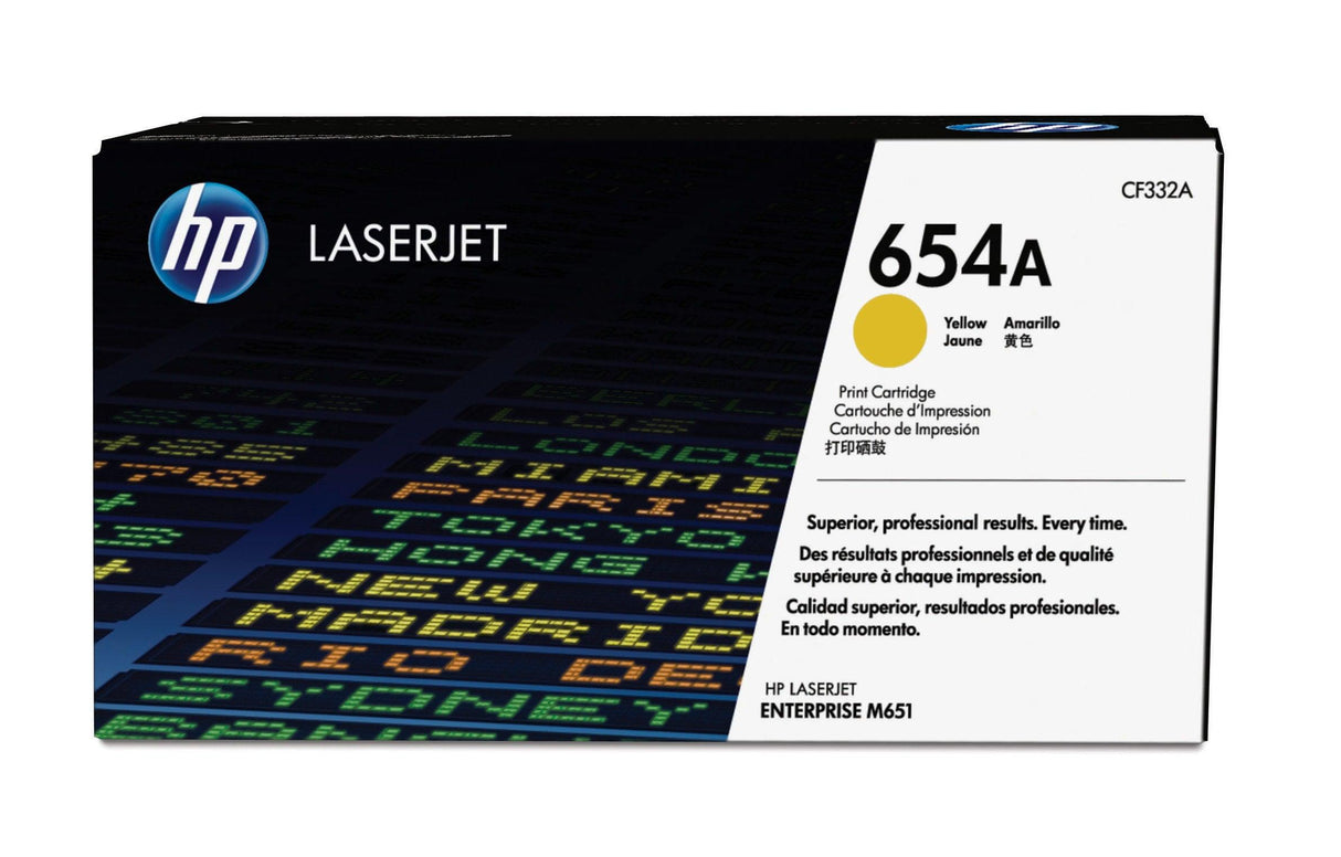 HP 654A Yellow Original LaserJet Toner Cartridge (CF332A)