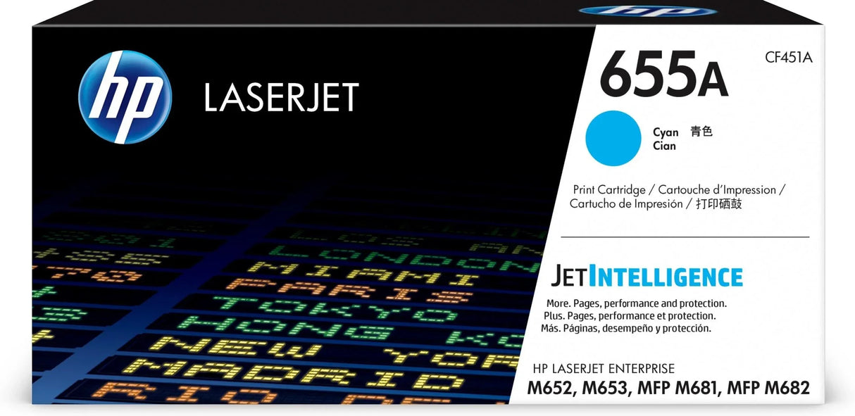 HP 655A Cyan Original LaserJet Toner Cartridge (CF451A)