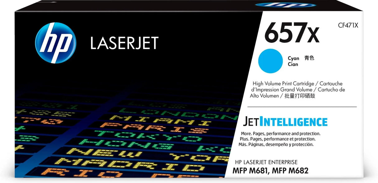 HP 657X High Yield Cyan Original LaserJet Toner Cartridge (CF471X)