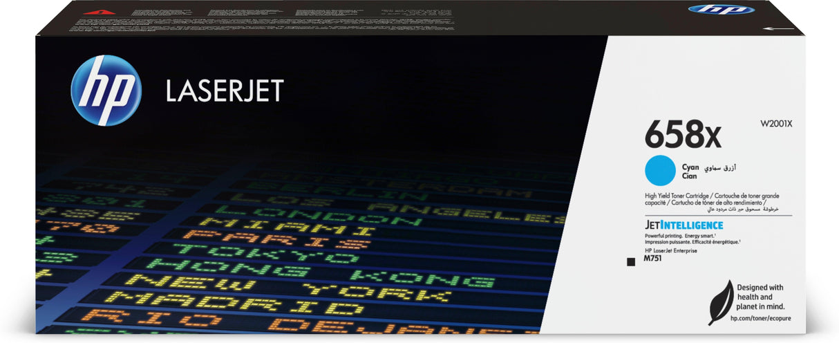 HP 658X High Yield Cyan Original LaserJet Toner Cartridge (W2001X)