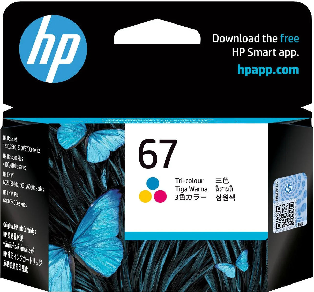 HP 67 Original Inkjet Ink Cartridge - Tri-colour Pack - Inkjet