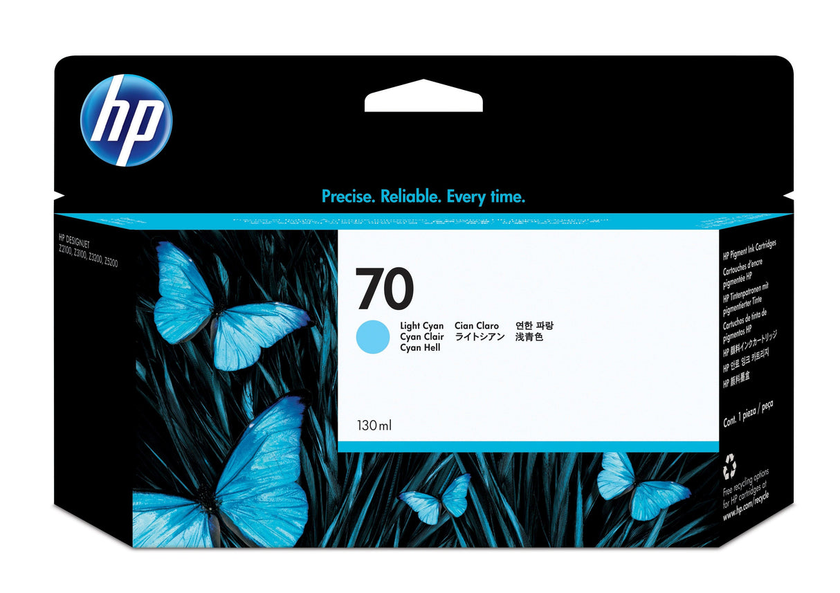 HP 70 130-ml Light Cyan Ink Cartridge (C9390A)