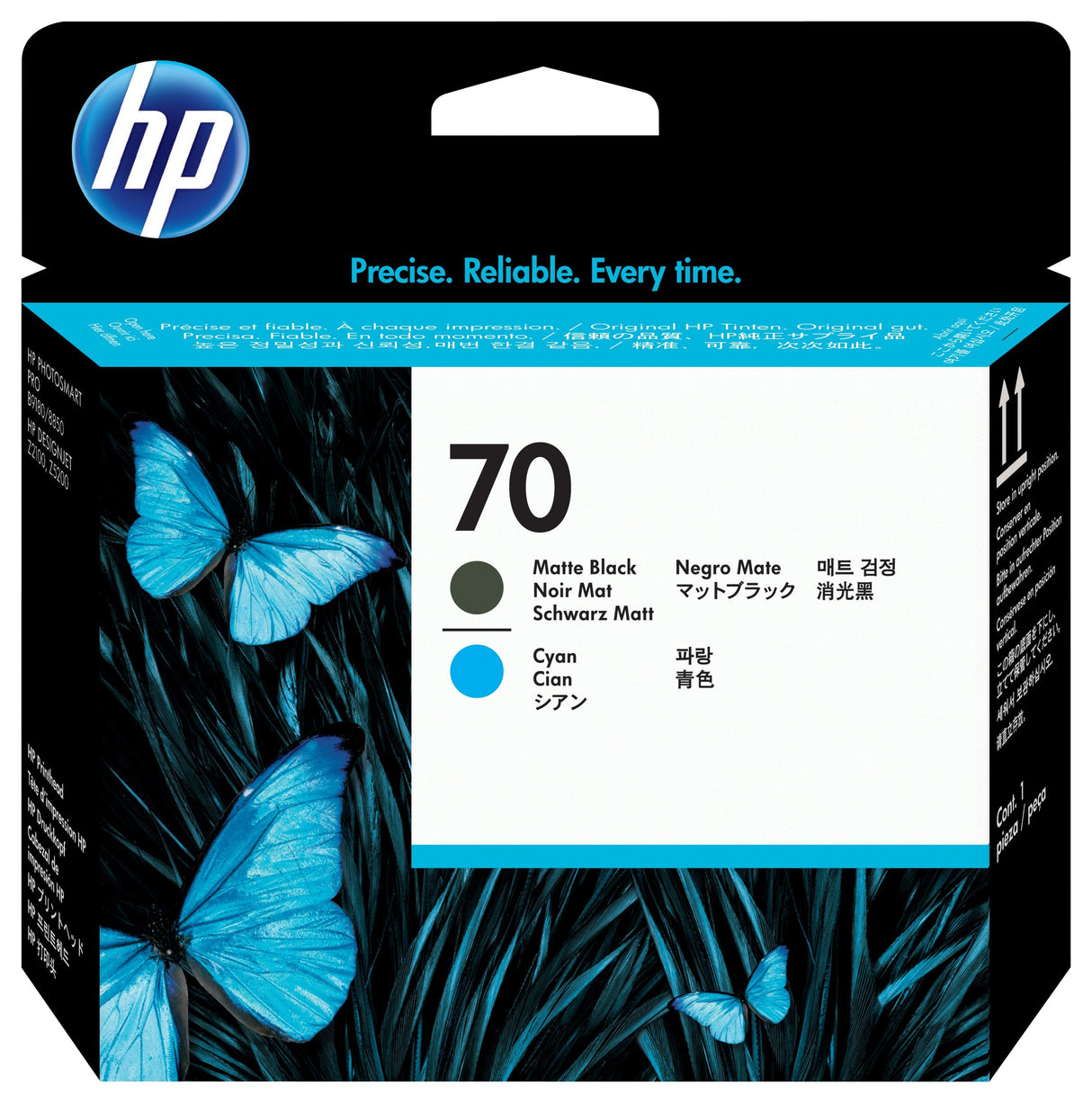HP 70 Mattschwarz und Cyan Druckkopf (C9404A)
