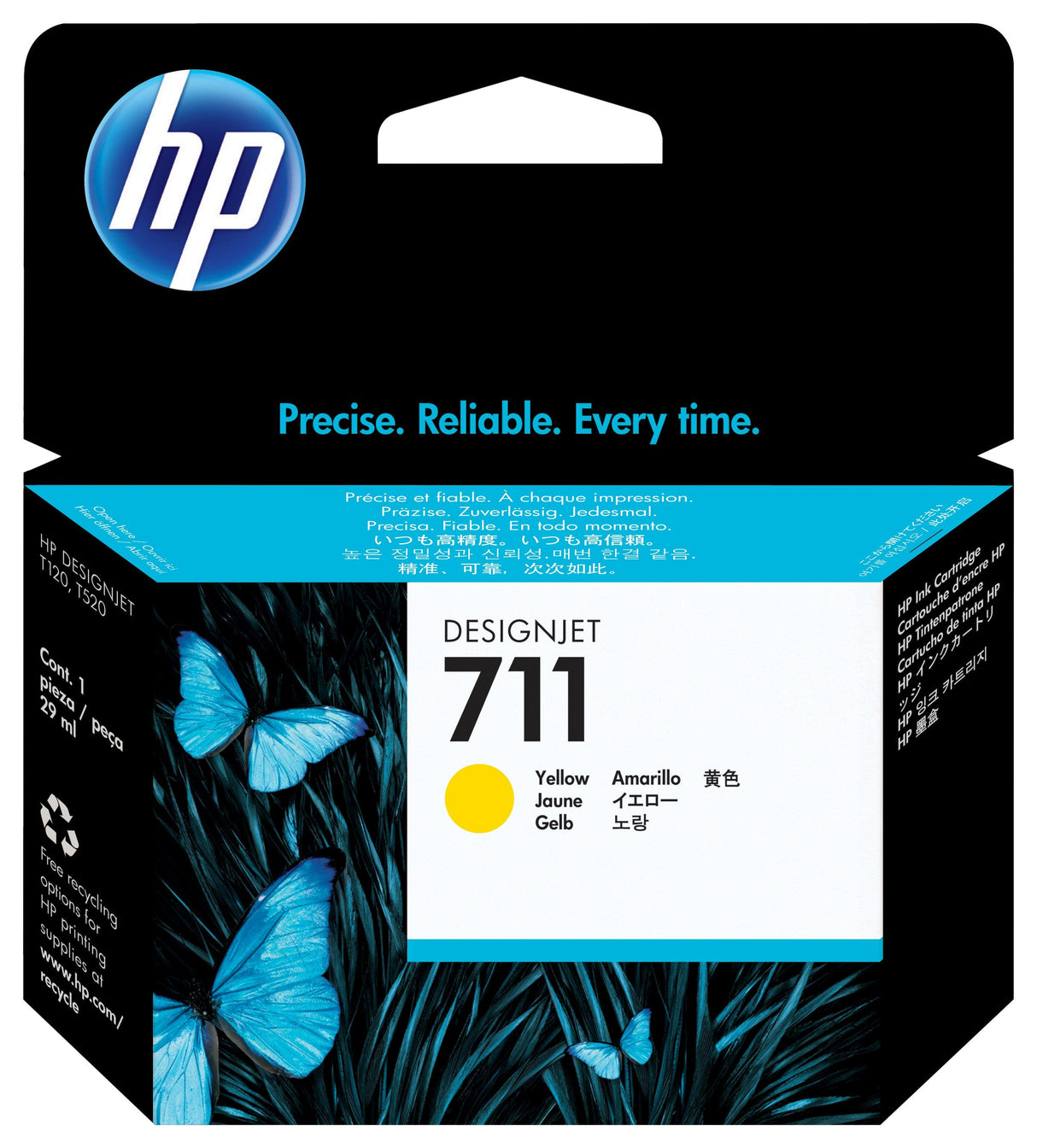 HP 711 29-ml Yellow DesignJet Ink Cartridge (CZ132A)