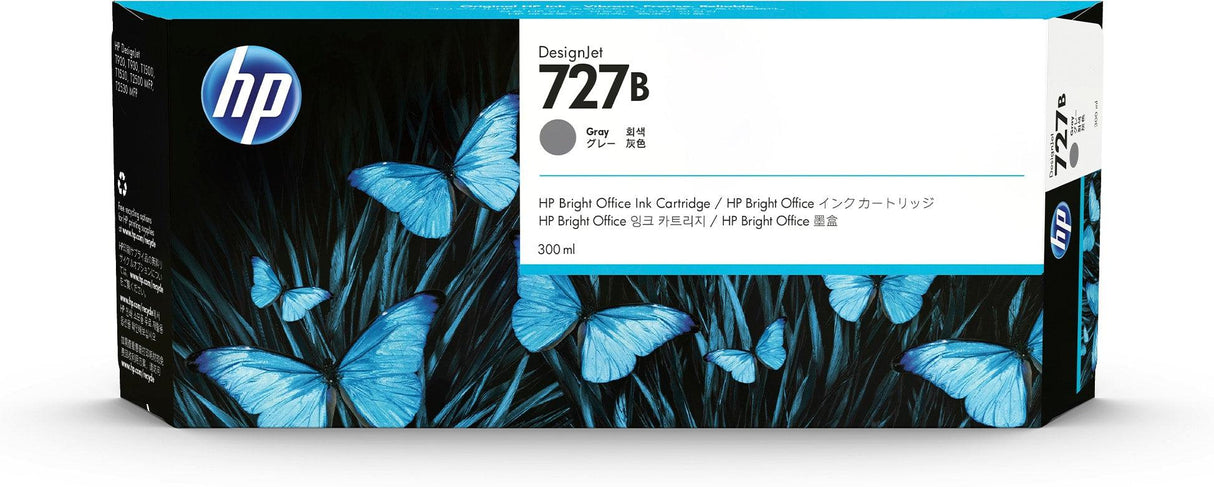 HP 727B 300-ml Gray DesignJet Ink Cartridge (3WX21A)