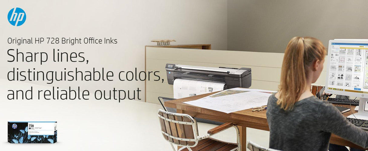 HP 728 130-ml Cyan DesignJet Ink Cartridge (F9J67A)