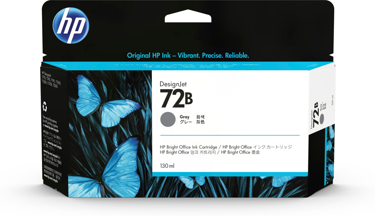HP 72B 130-ml Gray DesignJet Ink Cartridge (3WX08A)