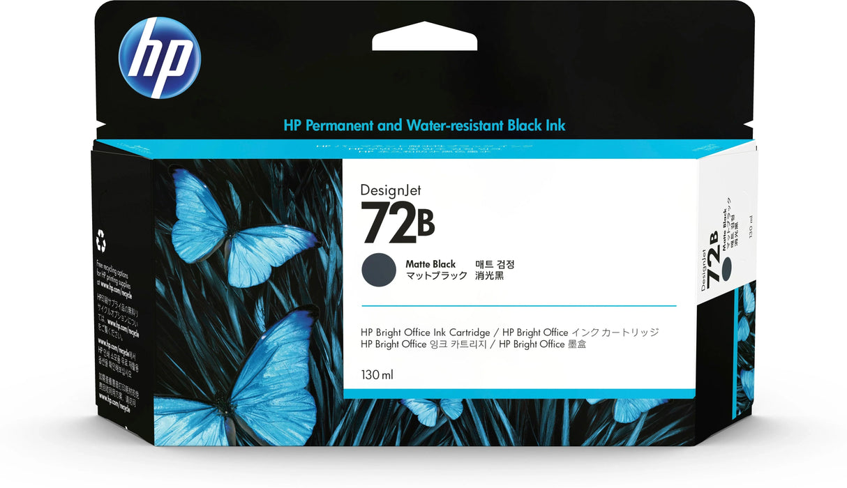 HP 72B 130-ml Matte Black DesignJet Ink Cartridge (3WX06A)