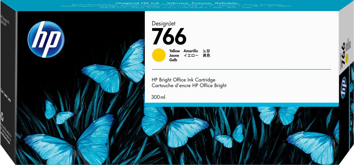 HP 766 300-ml Yellow DesignJet Ink Cartridge (P2V91A)