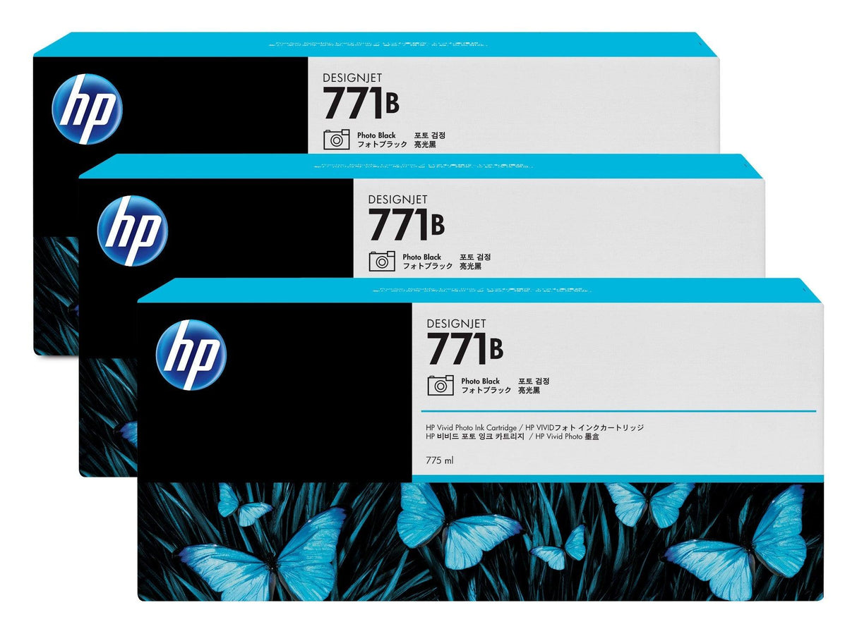 HP 771B 775ML PHOTO BLACK DESIGNJET INK CARTRIDGE 3-PACK - Z6200/Z6800/Z6810