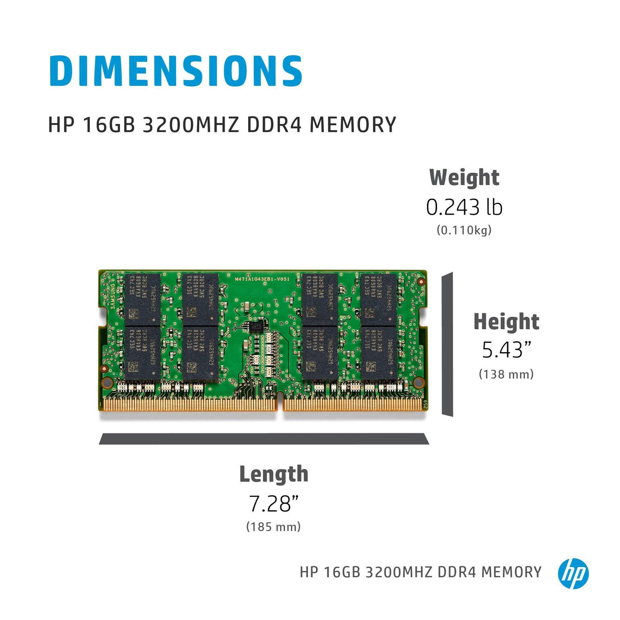 HP 8 GB 3200MHz DDR4 Memory (286H8AA)
