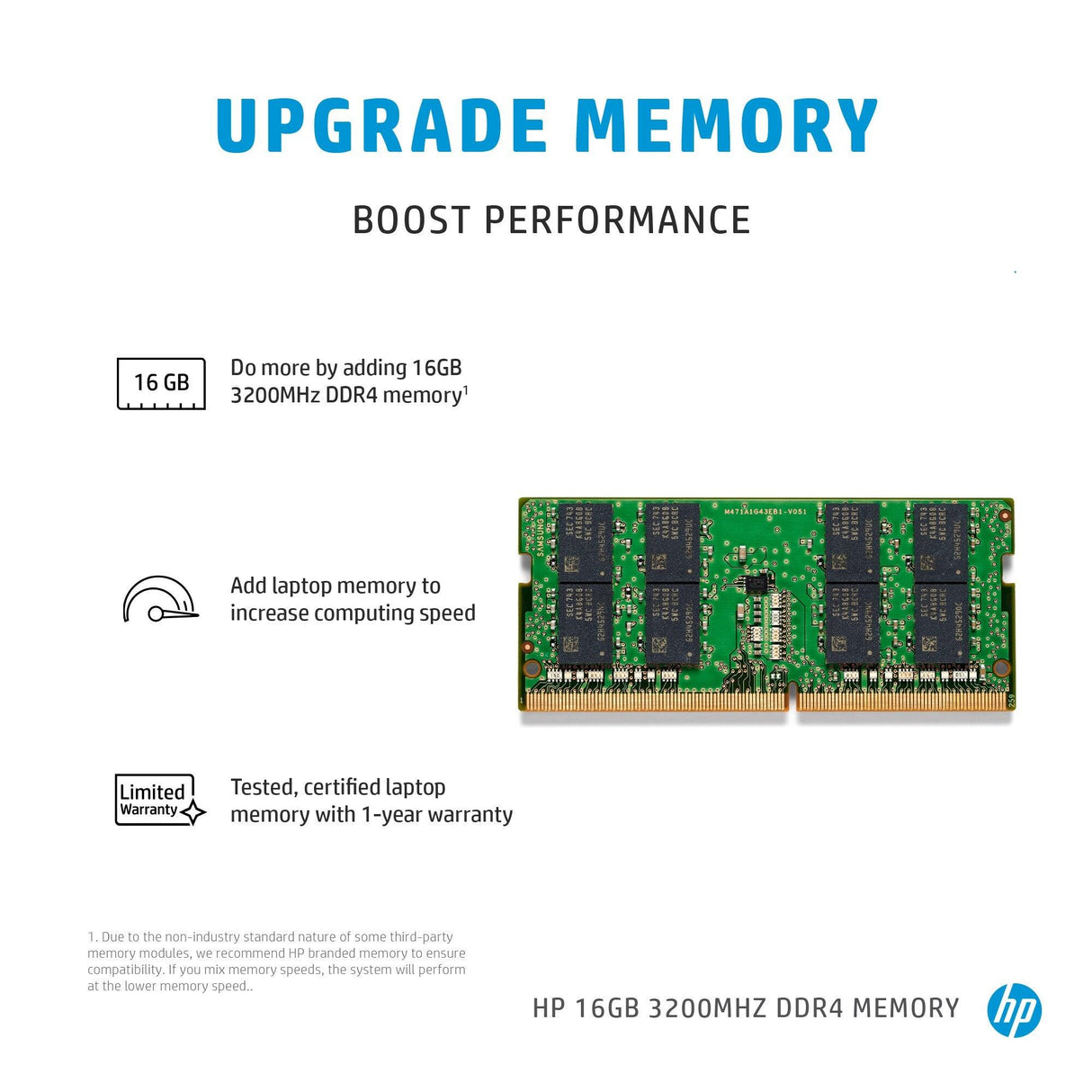 HP 8 GB 3200MHz DDR4 Memory (286H8AA)