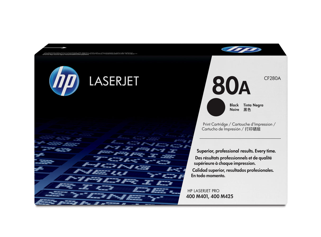HP 80A Black Original LaserJet Toner Cartridge (CF280A)