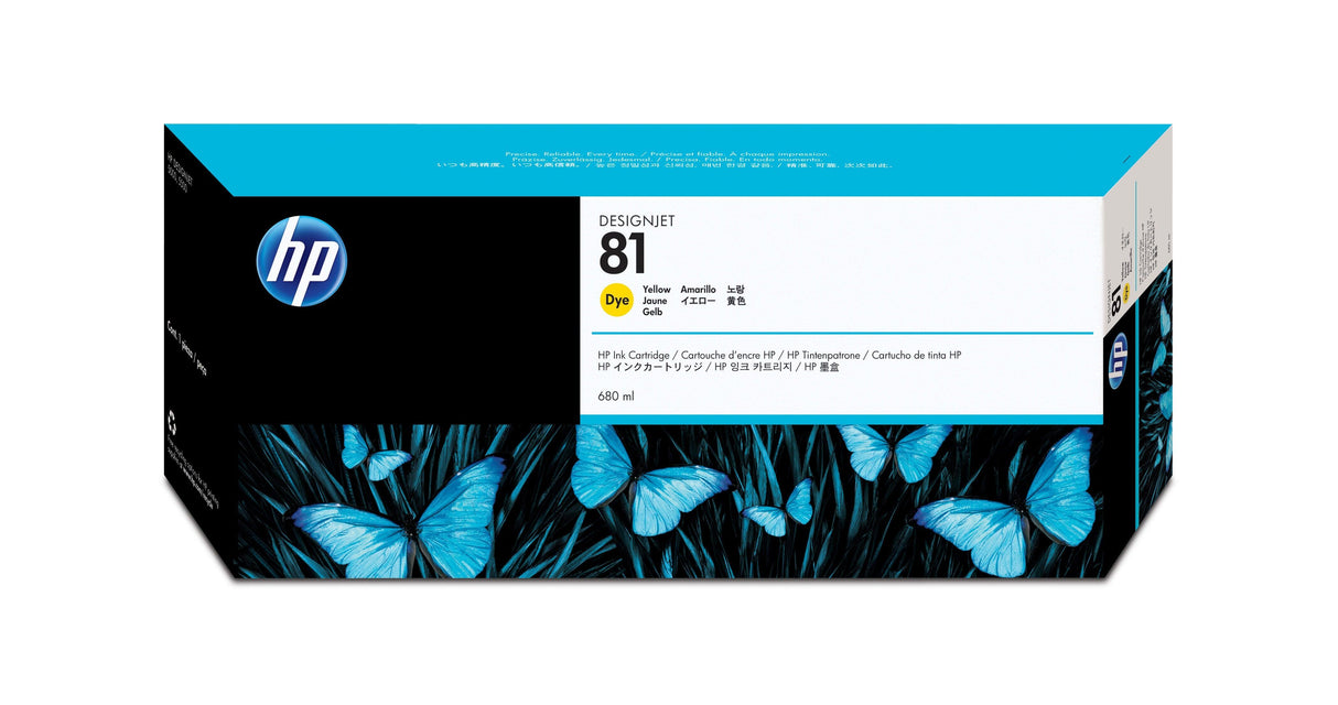 HP 81 680-ml Yellow DesignJet Dye Ink Cartridge (C4933A)