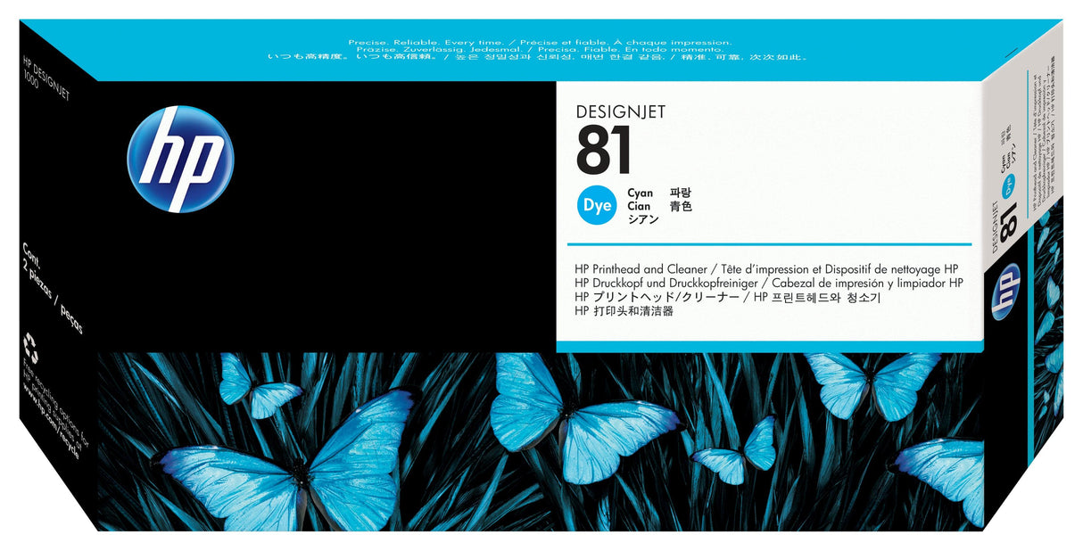 HP 81 Cyan Dye Printhead and Printhead Cleaner (C4951A)