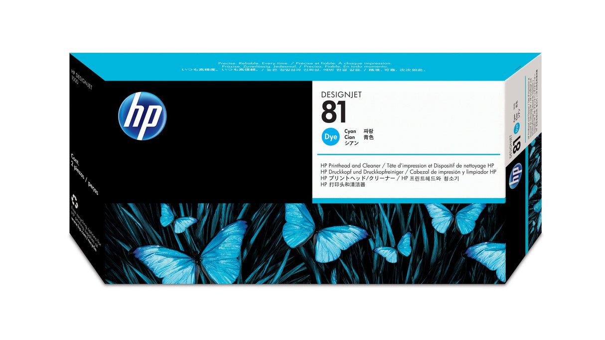 HP 81 Cyan Dye Printhead and Printhead Cleaner (C4951A)