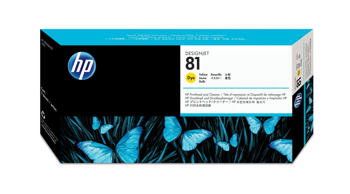 HP 81 Yellow DesignJet Dye Printhead and Printhead Cleaner (C4953A)