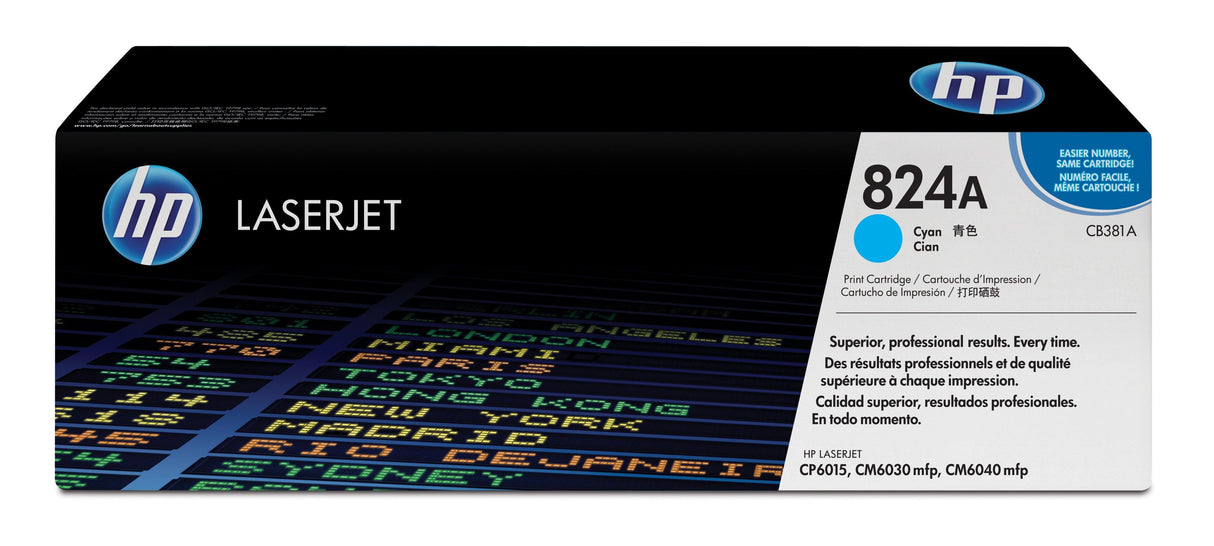 HP 824A Cyan Original LaserJet Toner Cartridge (CB381A)