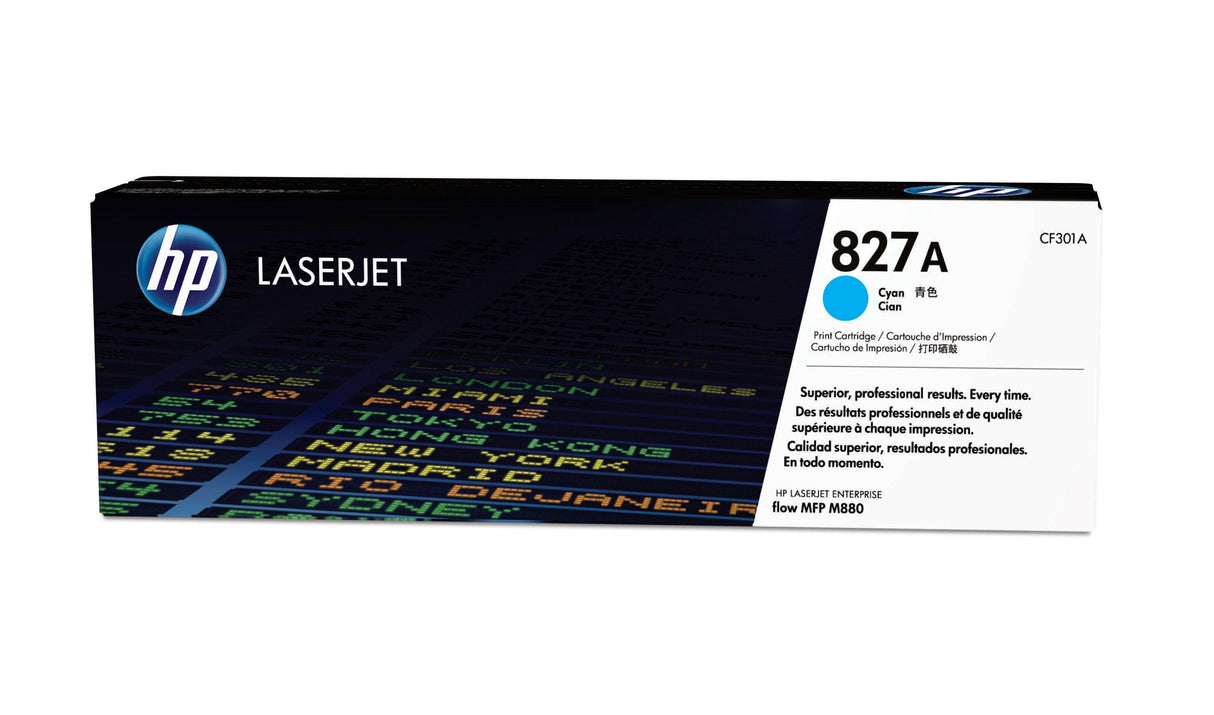 HP 827A Cyan Original LaserJet Toner Cartridge (CF301A)