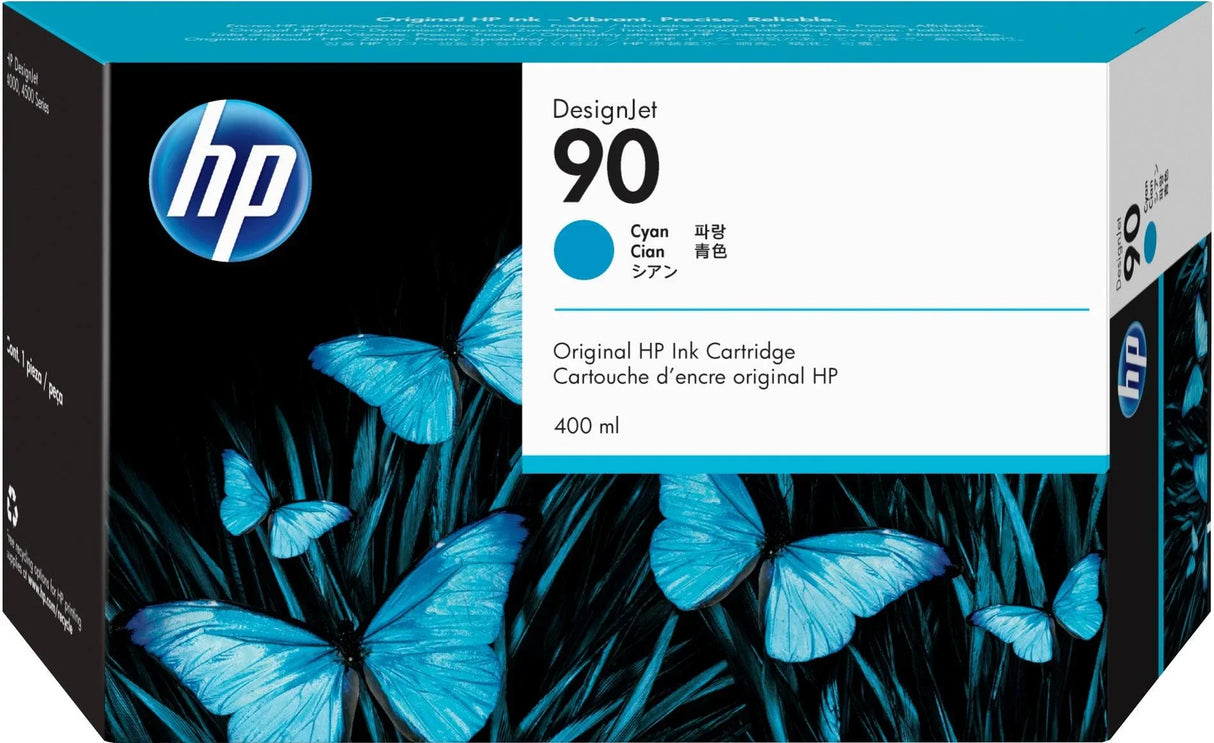 HP 90 400-ml Cyan DesignJet Ink Cartridge (C5061A)