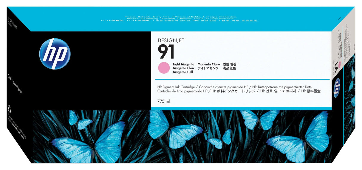 HP 91 775-ml Light Magenta DesignJet Pigment Ink Cartridge (C9471A)