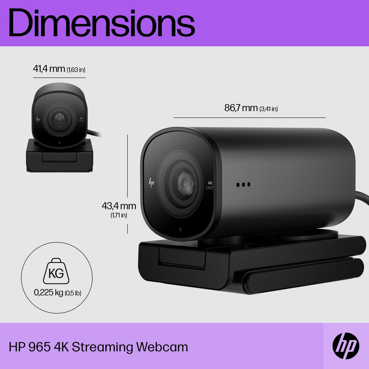 HP 965 4K Streaming Webcam (695J5AA)