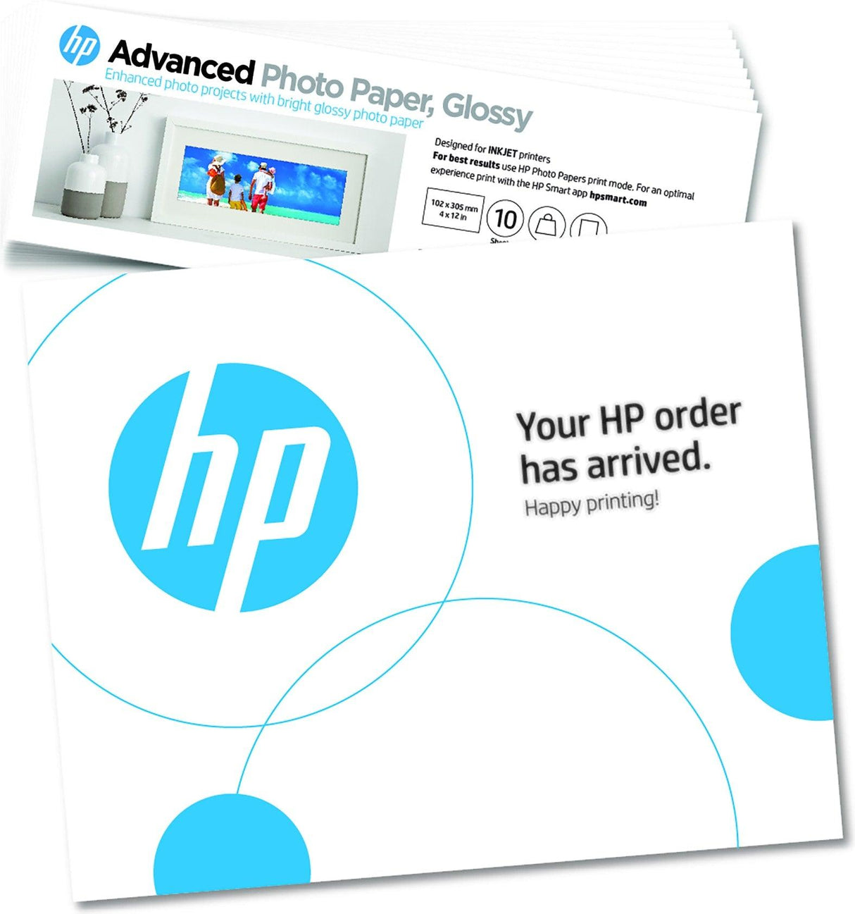 HP Advanced Photo Paper | Glossy | 65 lb | 4 x 12 in. (101 x 305 mm) | 10 sheets (49V51A)