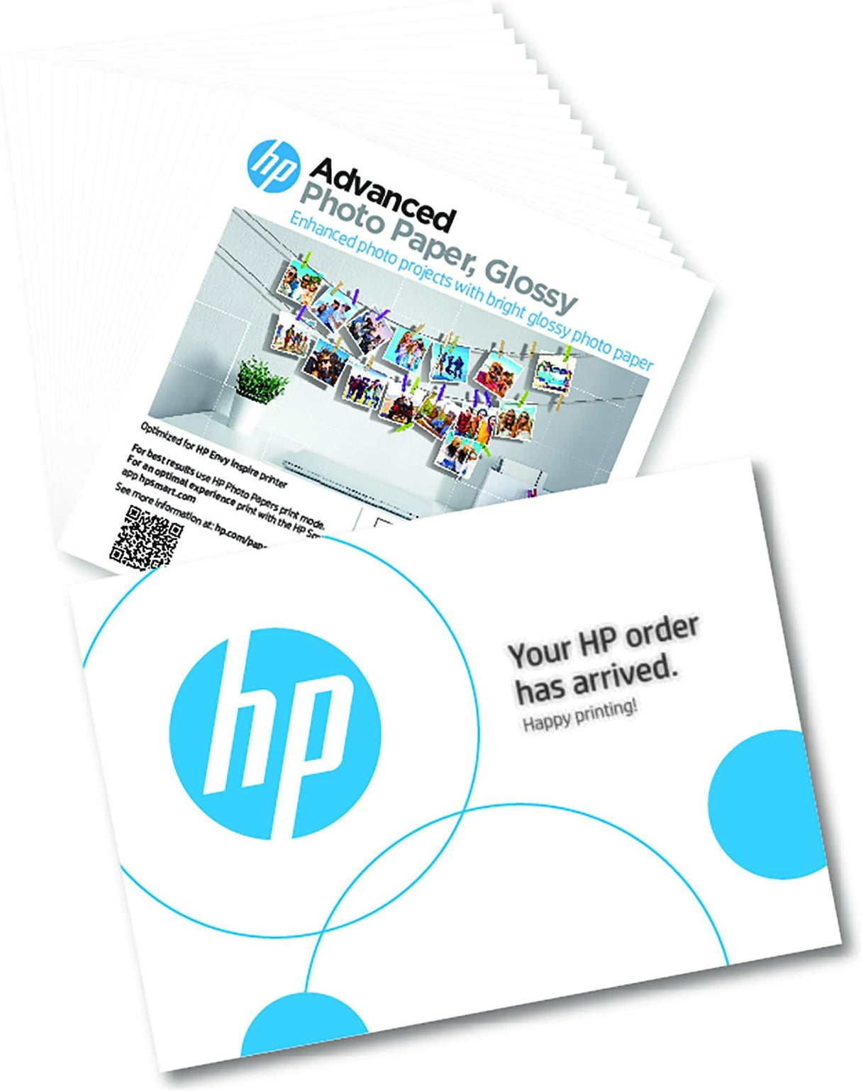 HP Advanced Photo Paper | Glossy | 65 lb | 5 x 5 in. (127 x 127 mm) | 20 sheets (49V50A)