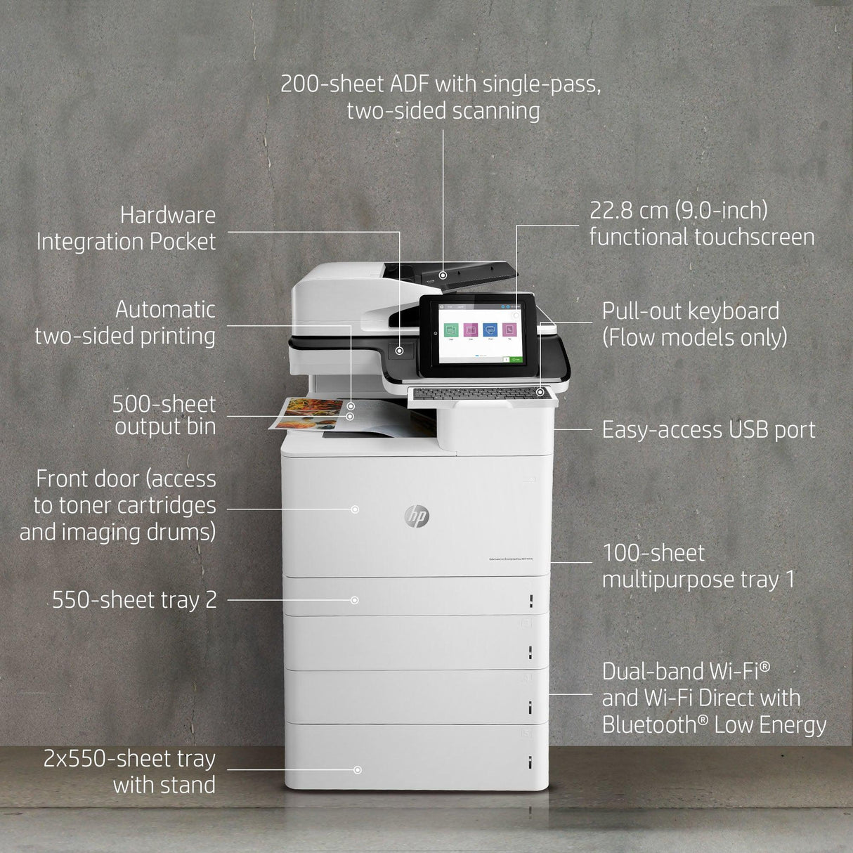HP COLOR LASERJET ENTERPRISE FLOW MFP M776z – Print / Scan / Copy / Fax / Laser / Colour – High-Speed Colour Laser MFP