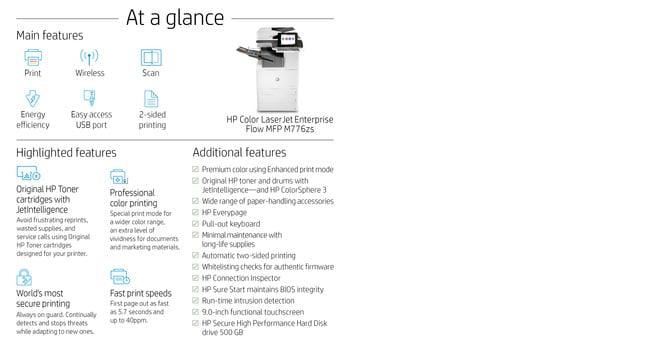 HP Color LaserJet Enterprise Flow MFP M776zs