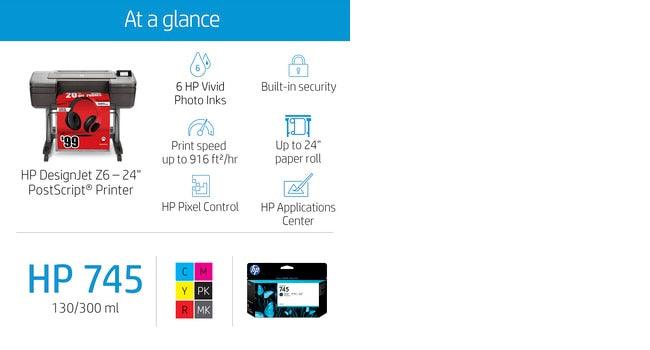 HP DesignJet Z6 24-in PostScript Printer