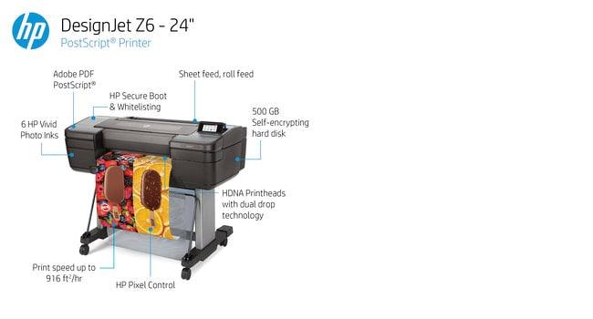 HP DesignJet Z6 24-in PostScript Printer