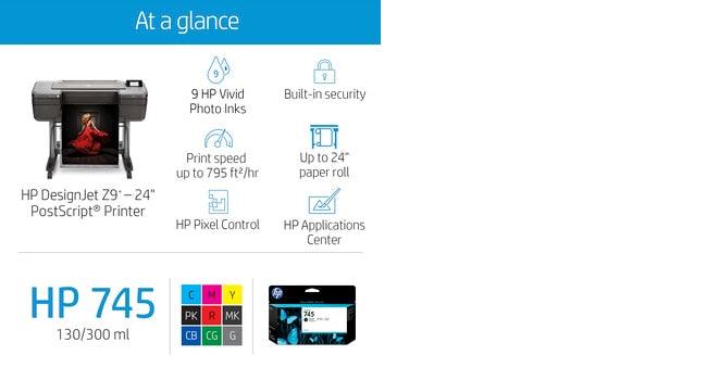 HP DesignJet Z9+ 24-in PostScript Printer (W3Z71A)