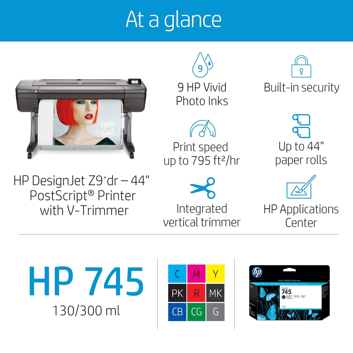 HP DesignJet Z9+dr 44-in PostScript Printer