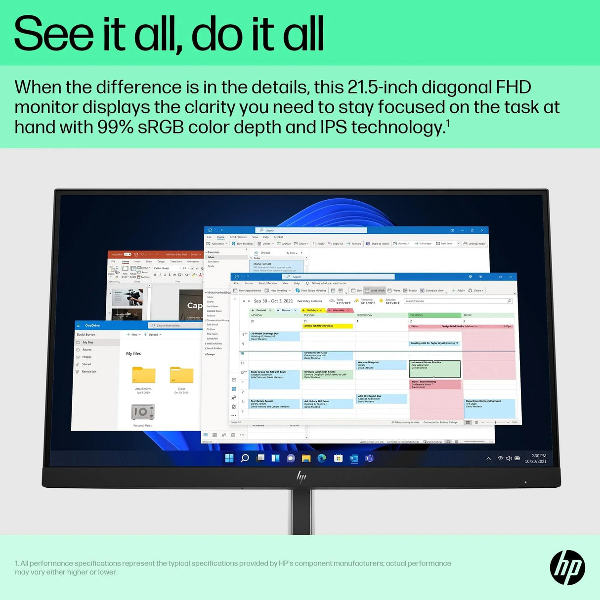 HP E22 Monitor – 21.5" / Full HD / IPS / 60Hz – Business Monitor