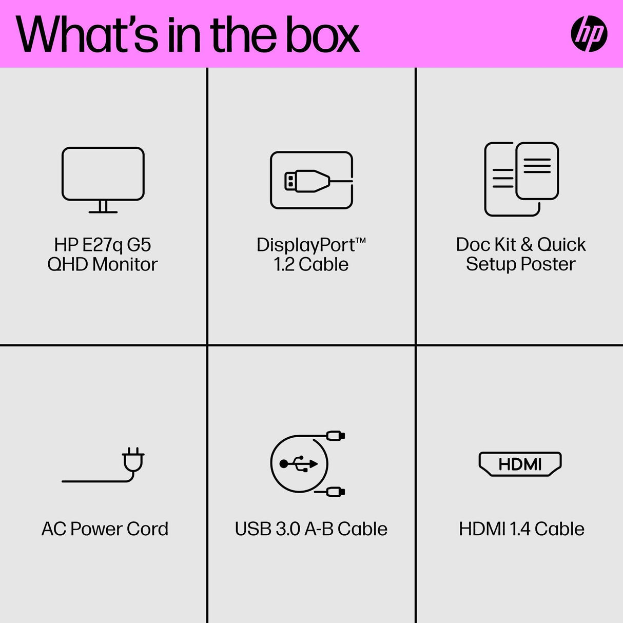 HP E27q G5 QHD Monitor (6N6F2AA)