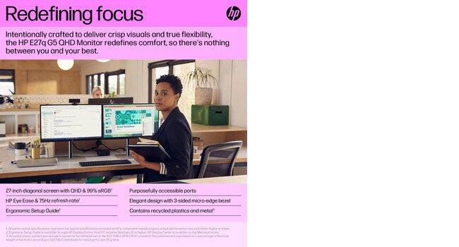 HP E27q G5 QHD Monitor (6N6F2AA)