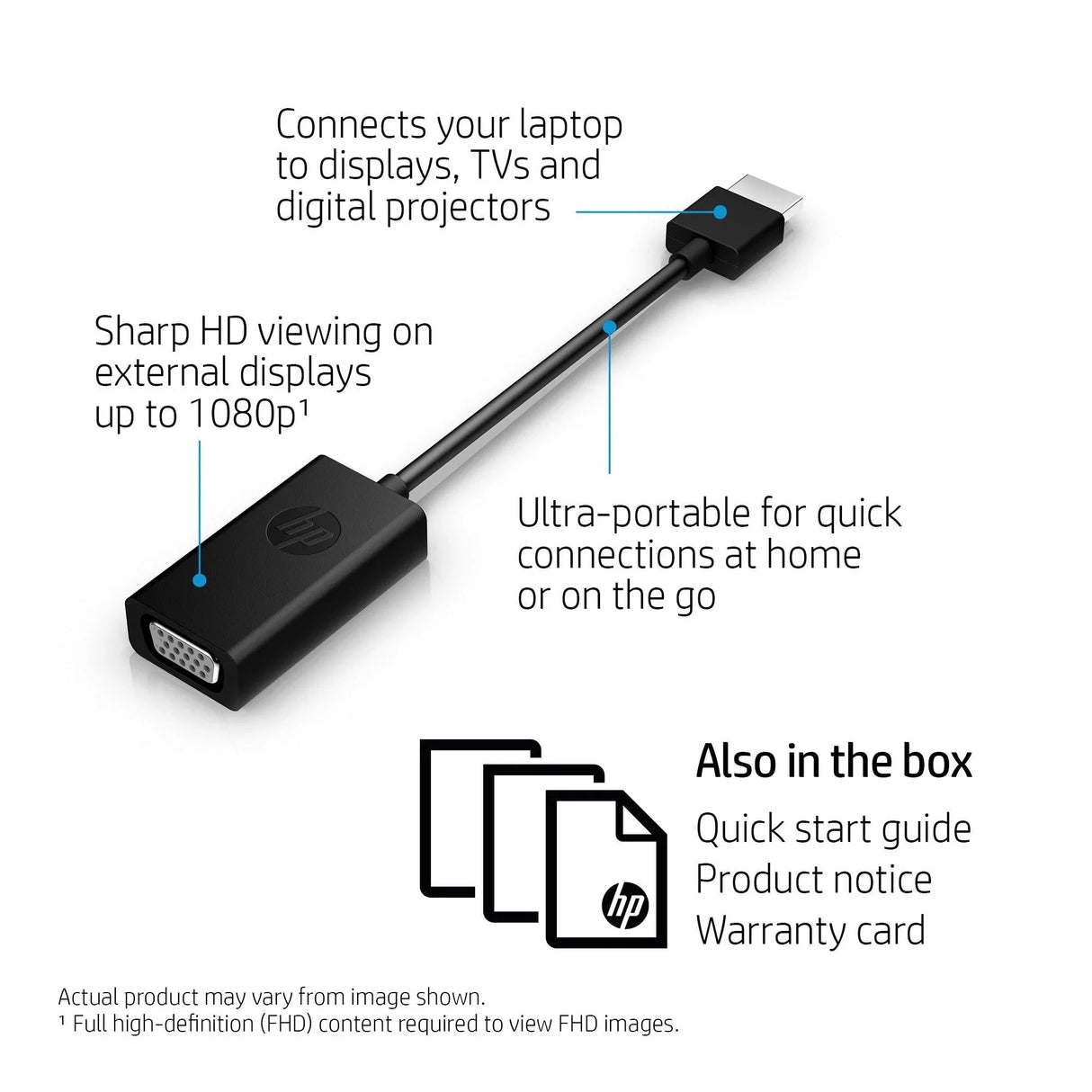 HP HDMI to VGA Adapter (H4F02AA)