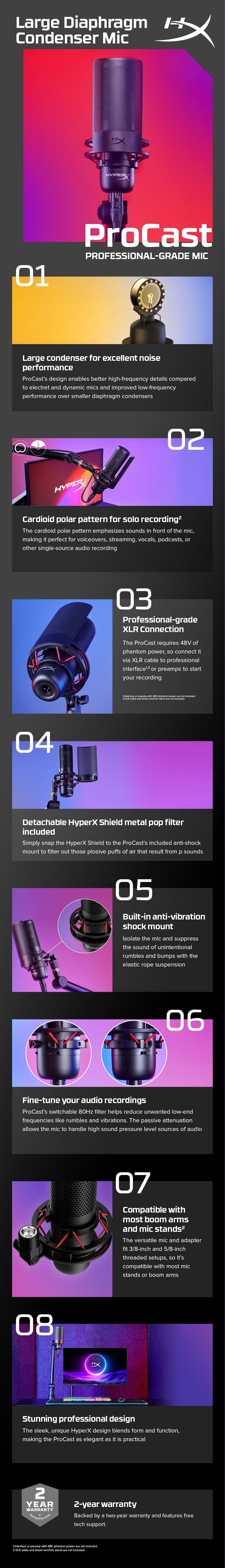 HP HyperX ProCast Microphone Black (699Z0AA)