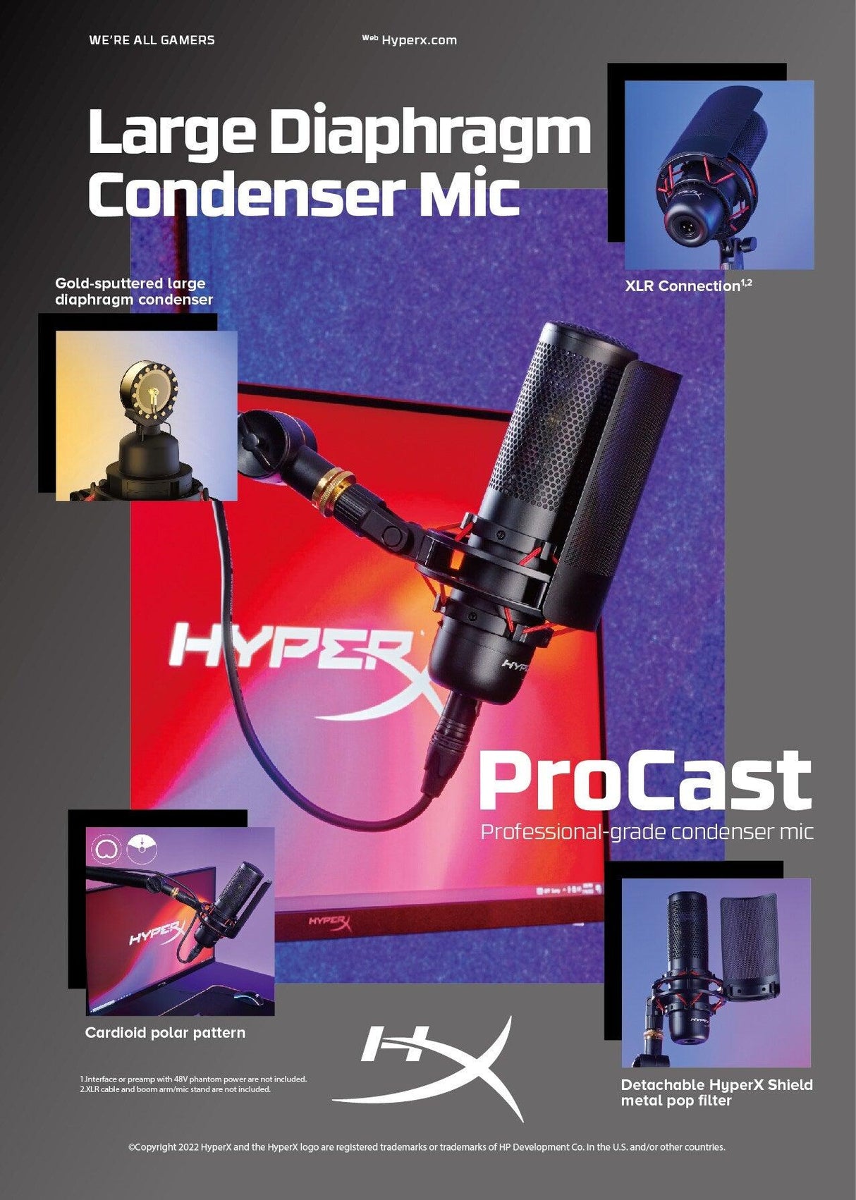 HP HyperX ProCast Microphone Black (699Z0AA)