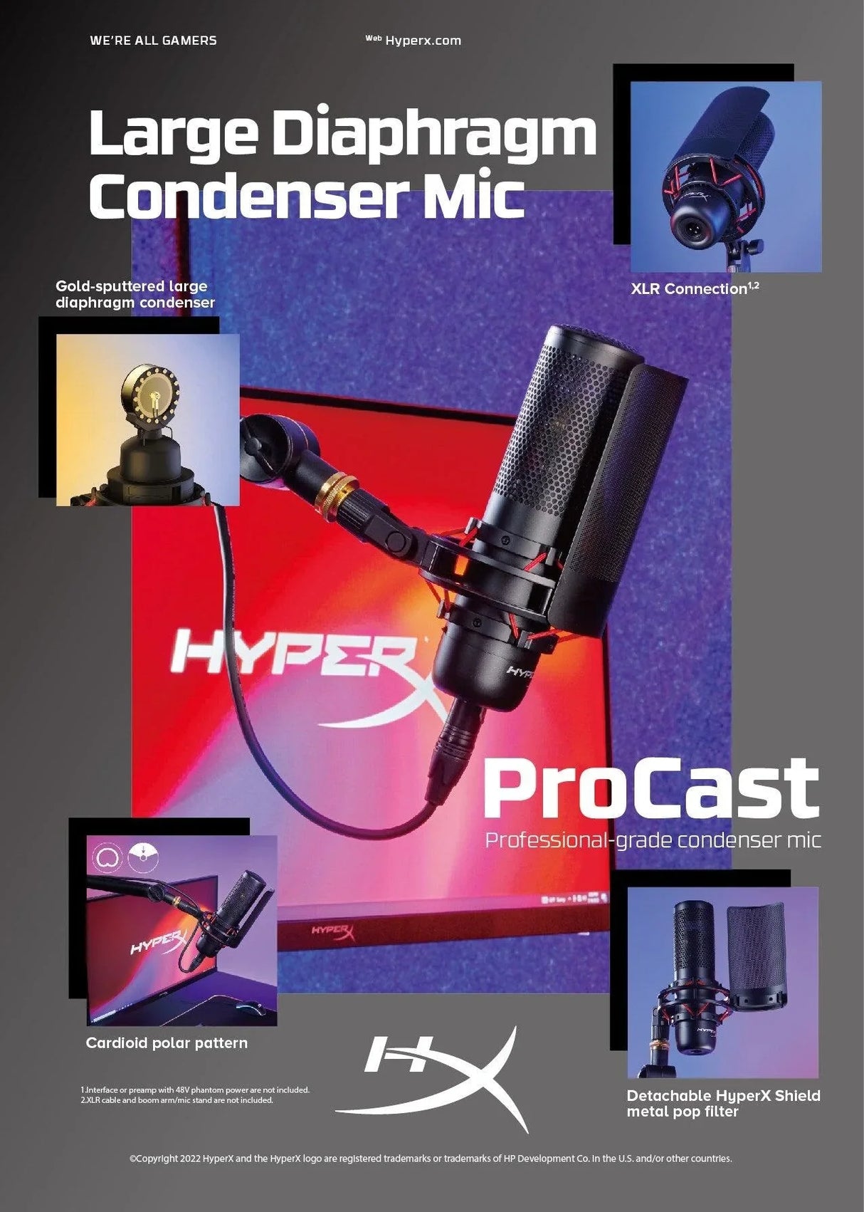 HP HyperX ProCast Microphone Black (699Z0AA)