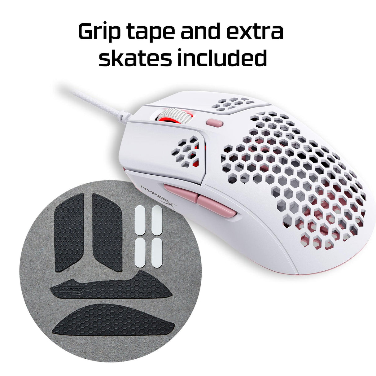 HP HyperX Pulsefire Haste - Gaming Mouse (White-Pink) (4P5E4AA)