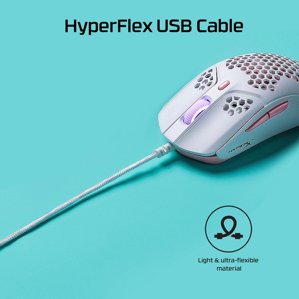 HP HyperX Pulsefire Haste - Gaming Mouse (White-Pink) (4P5E4AA)