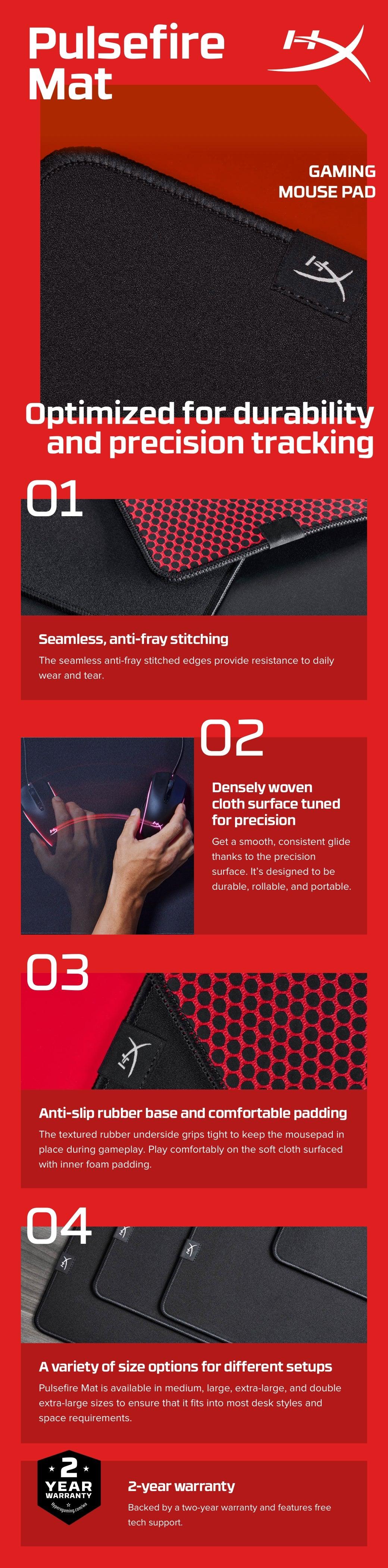 HP HyperX Pulsefire Mat - Gaming Mouse Pad - Cloth (M) (4Z7X3AA)