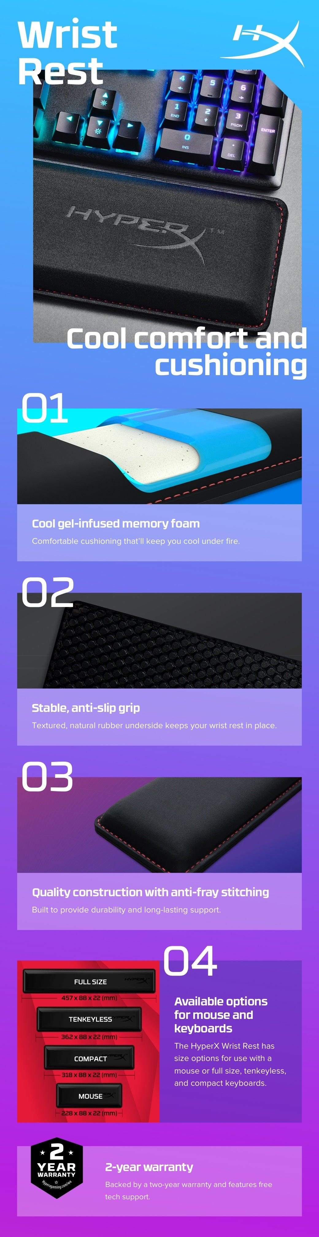 HP HyperX Wrist Rest - Keyboard - Tenkeyless (4Z7X1AA)