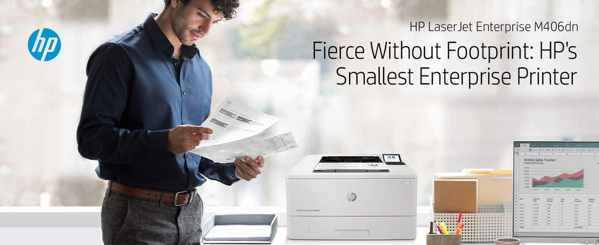 HP LASERJET ENTERPRISE M406DN – MONOCHROME LASER PRINTER – 40 PPM, ENTERPRISE SECURITY
