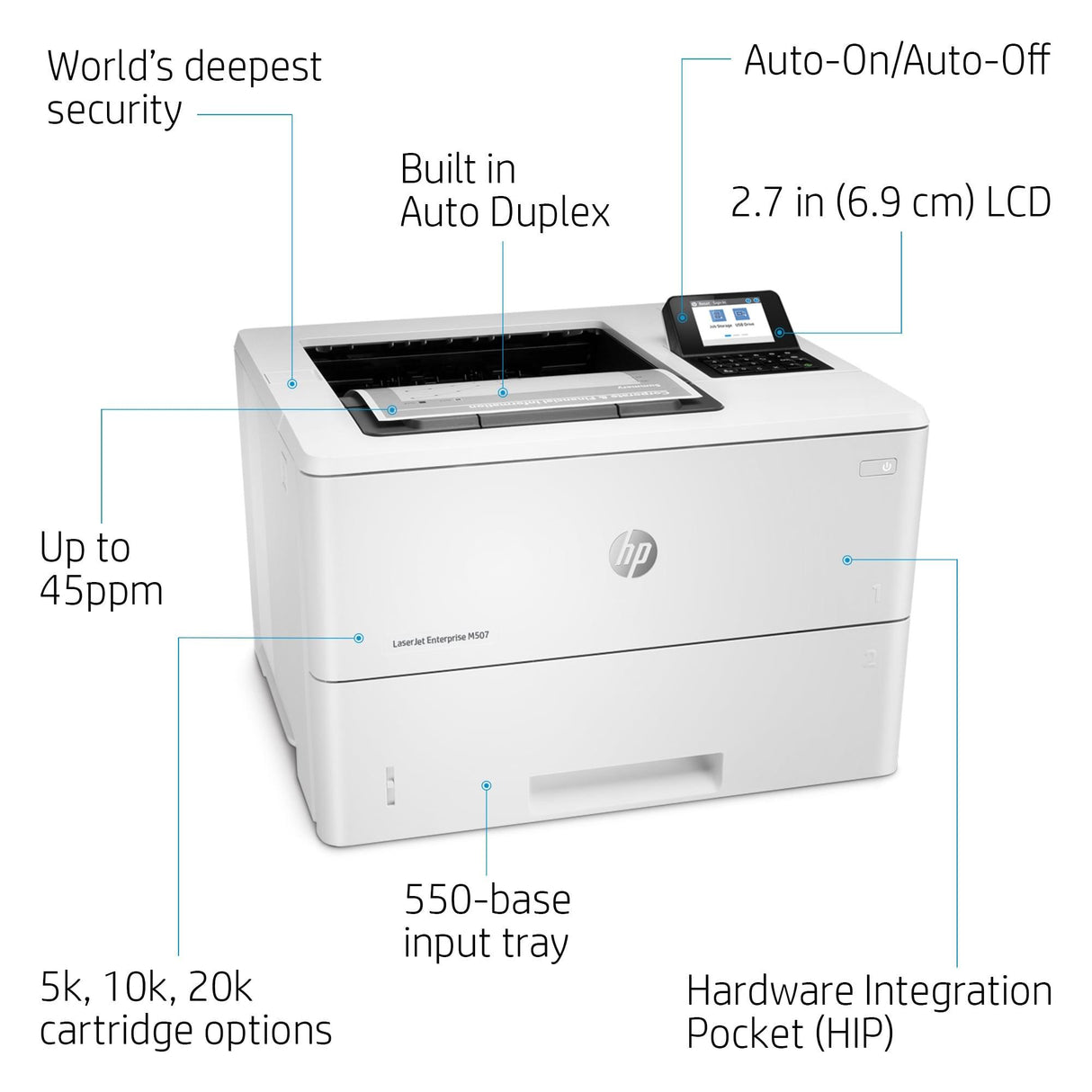 HP LaserJet Enterprise M507dn Printer