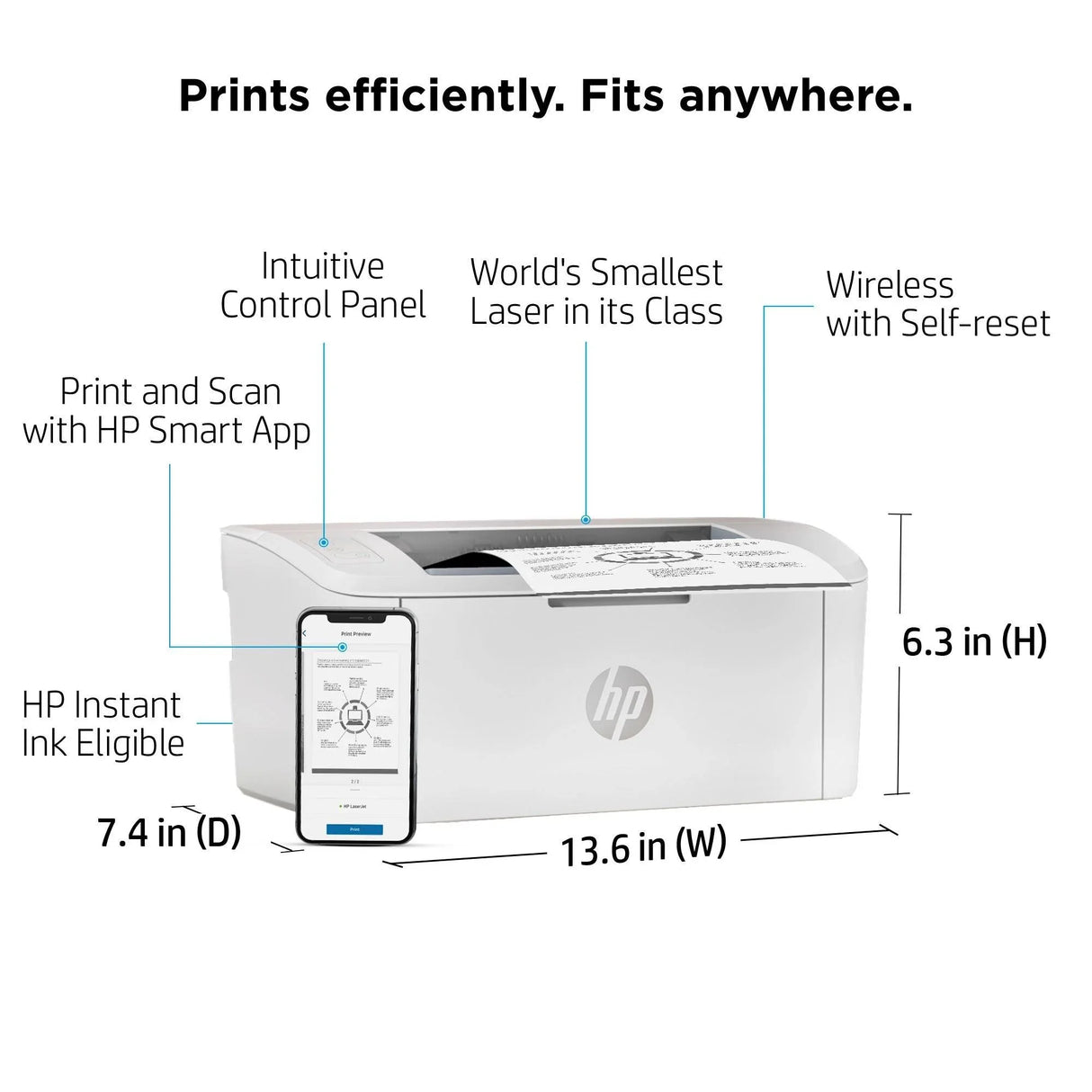 HP LaserJet M110w – Wireless Monochrome Laser Printer – Compact Office Printing